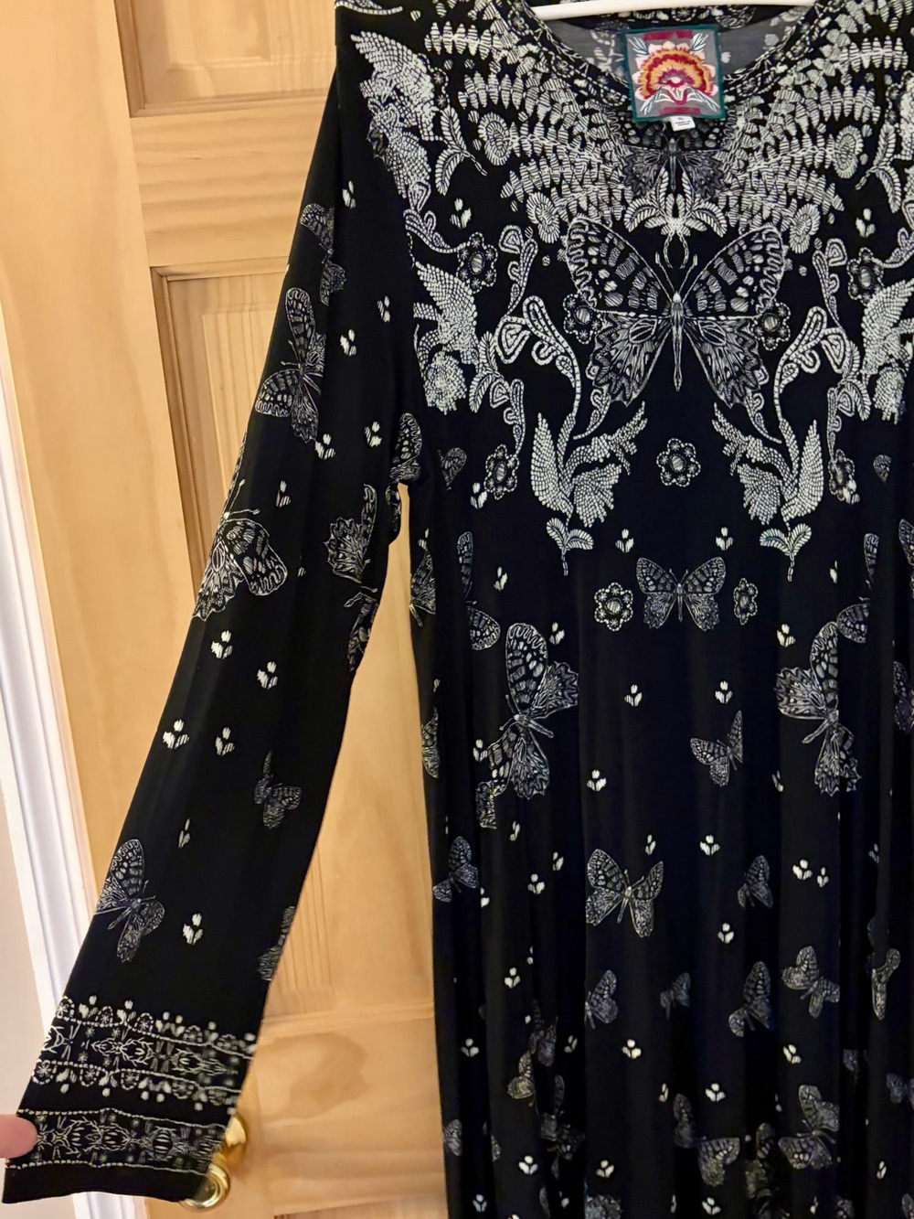 Johnny Was Black Long-Sleeve Butterfly & Floral dress - Picture 7 of 8